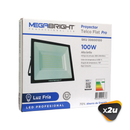 Pack x 2 Proyectores Telco Flat Pro LED 100W  6000k