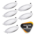 Panel LED Redondo Embutido 18W 6000K Pack por 6 unidades