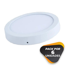 Panel LED Redondo Sobrepuesto 25W 6000K Pack x 6 unidades